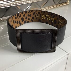 Betsey Johnson Black Belt with Studded Buckle